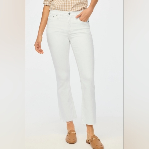 J. Crew White Mid Rise Flare Crop Denim Jeans Size 29 NEW NWT - Picture 1 of 14